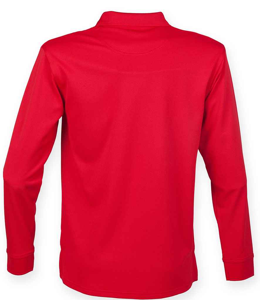 Henbury Unisex Long Sleeve Coolplus Pique Polo Shirt in by Henbury — Custom branded clothing by Print Press, featuring premium embroidery produced in our specialist print lab in the UK.