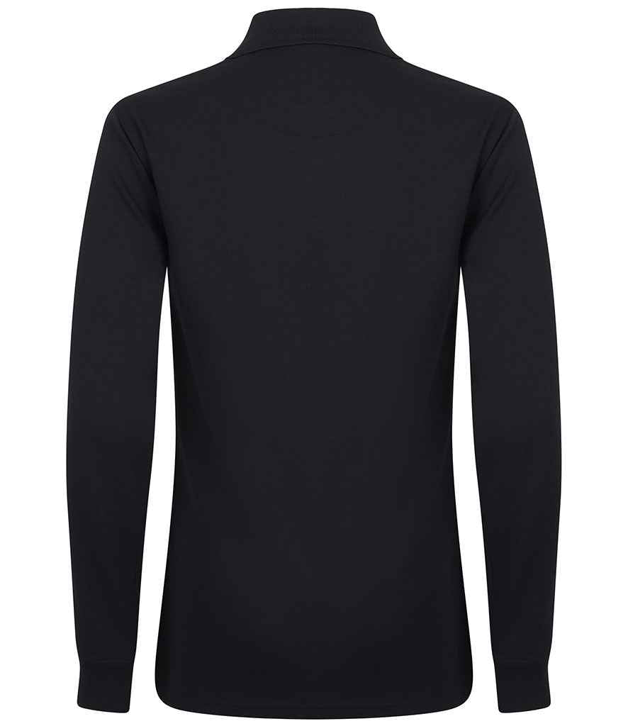 Henbury Unisex Long Sleeve Coolplus Pique Polo Shirt in by Henbury — Custom branded clothing by Print Press, featuring premium embroidery produced in our specialist print lab in the UK.