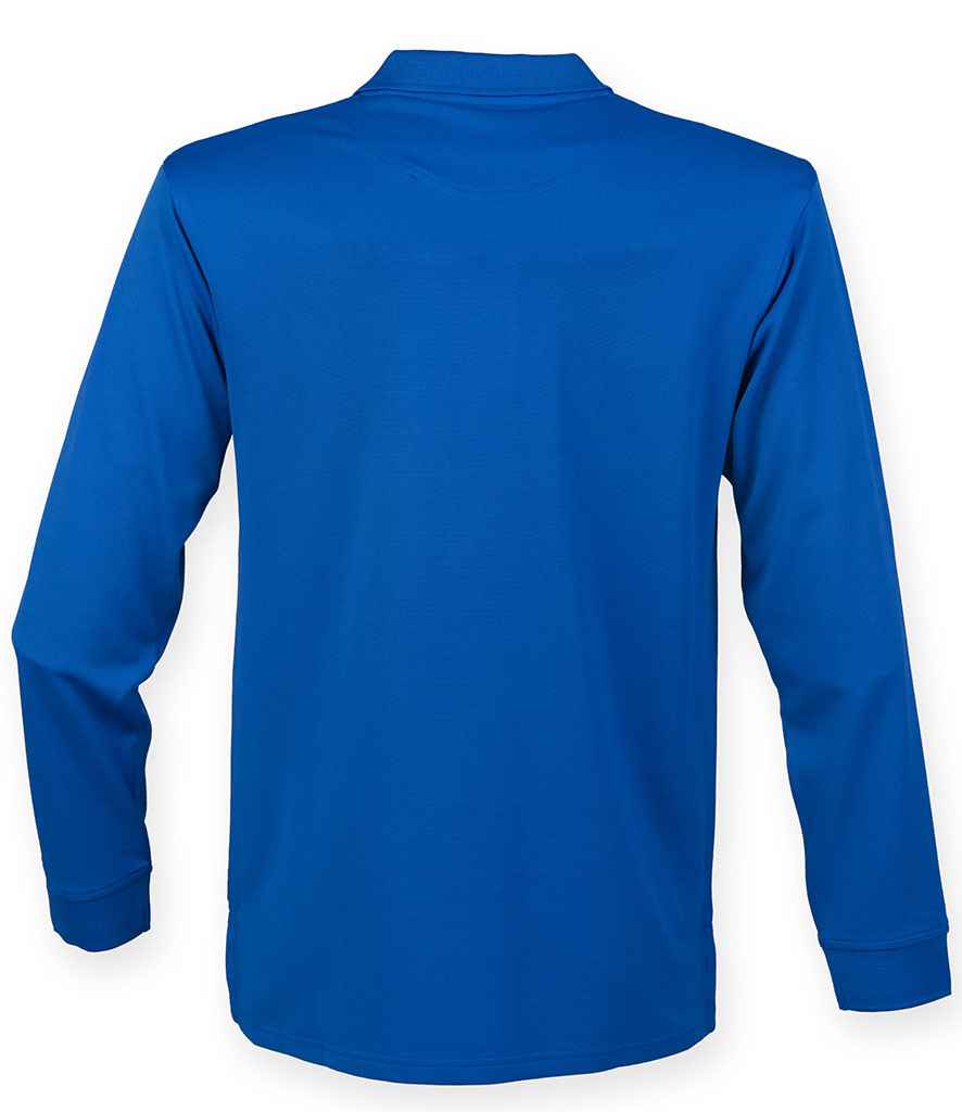 Henbury Unisex Long Sleeve Coolplus Pique Polo Shirt in by Henbury — Custom branded clothing by Print Press, featuring premium embroidery produced in our specialist print lab in the UK.