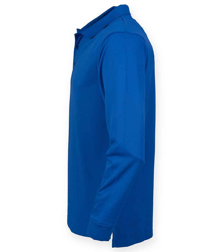 Henbury Unisex Long Sleeve Coolplus Pique Polo Shirt in by Henbury — Custom branded clothing by Print Press, featuring premium embroidery produced in our specialist print lab in the UK.