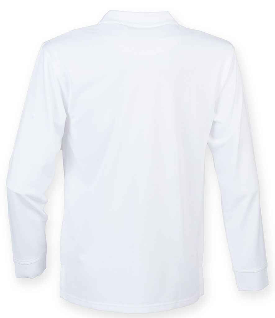 Henbury Unisex Long Sleeve Coolplus Pique Polo Shirt in by Henbury — Custom branded clothing by Print Press, featuring premium embroidery produced in our specialist print lab in the UK.