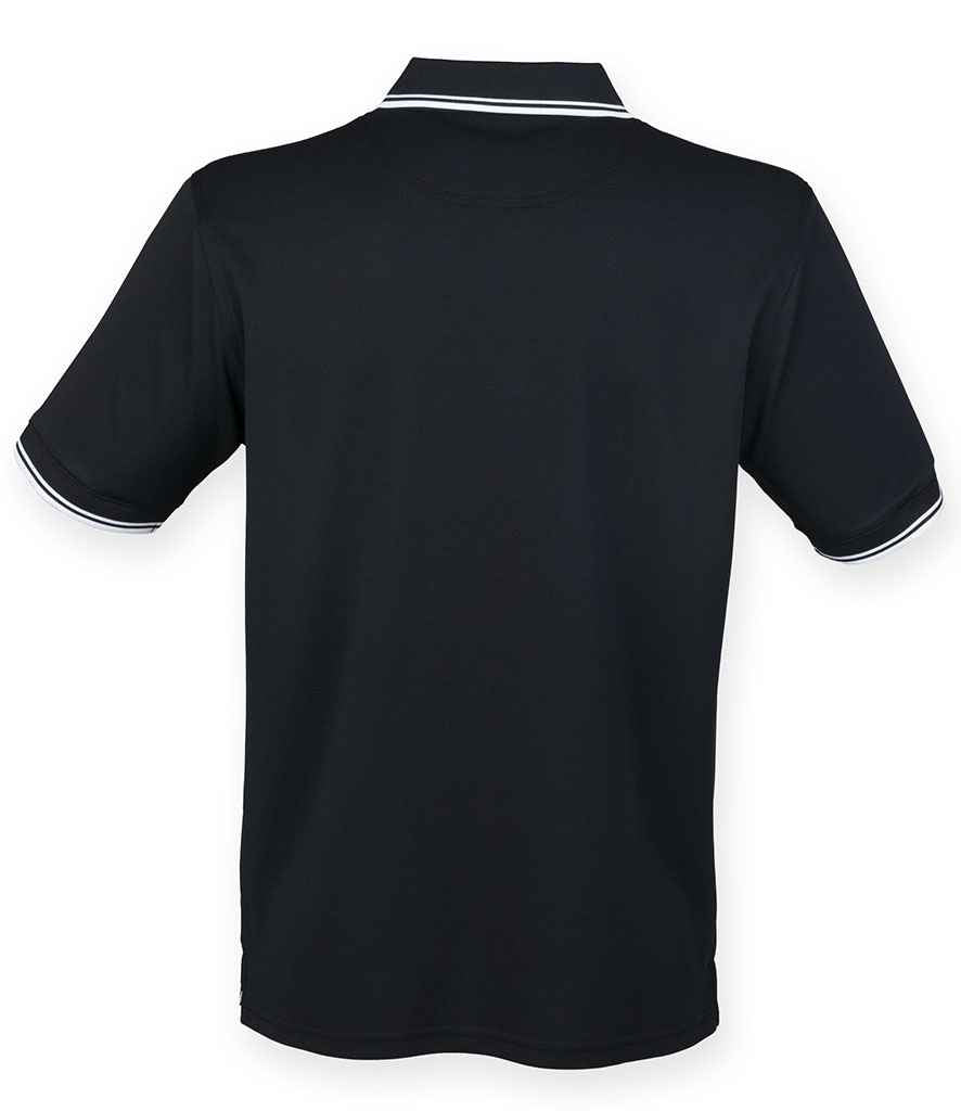 Henbury Coolplus Tipped Polo Shirt in by Henbury — Custom branded clothing by Print Press, featuring premium embroidery produced in our specialist print lab in the UK.