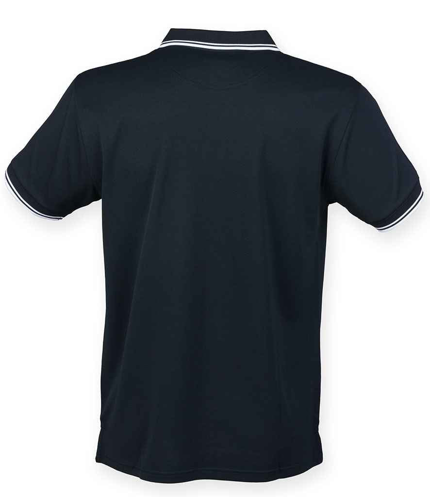 Henbury Coolplus Tipped Polo Shirt in by Henbury — Custom branded clothing by Print Press, featuring premium embroidery produced in our specialist print lab in the UK.
