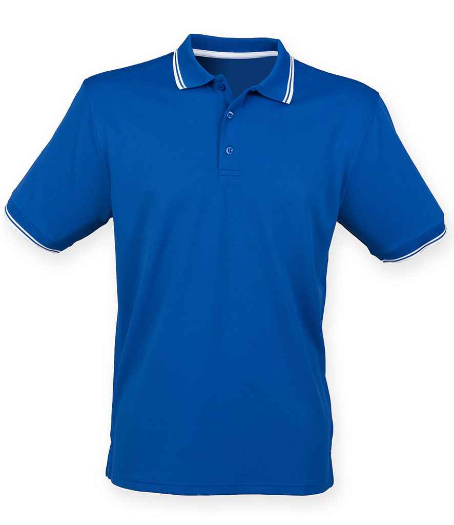 Henbury Coolplus Tipped Polo Shirt in by Henbury — Custom branded clothing by Print Press, featuring premium embroidery produced in our specialist print lab in the UK.