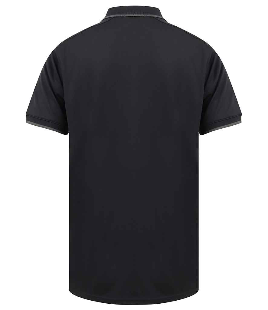 Henbury HiCool Tipped Polo Shirt in by Henbury — Custom branded clothing by Print Press, featuring premium embroidery produced in our specialist print lab in the UK.