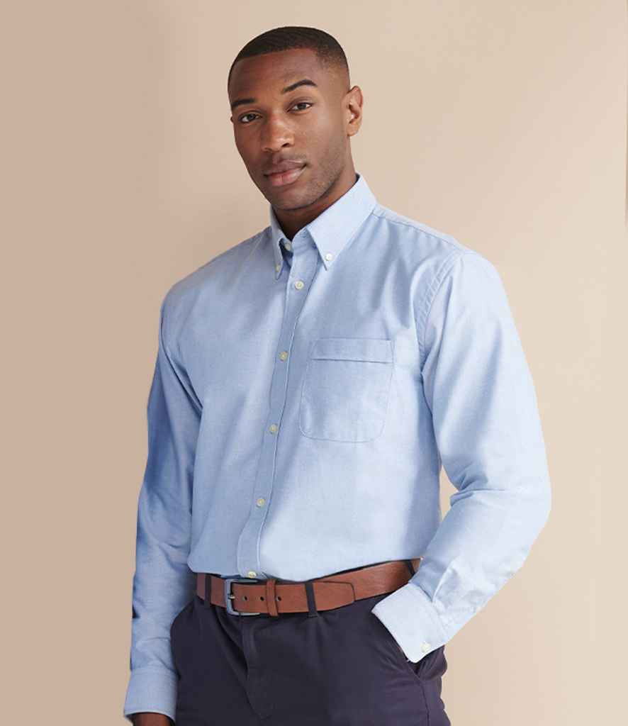 Henbury Long Sleeve Classic Oxford Shirt in by Henbury — Custom branded clothing by Print Press, featuring premium embroidery produced in our specialist print lab in the UK.