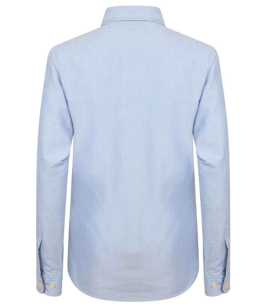 Henbury Ladies Long Sleeve Classic Oxford Shirt in by Henbury — Custom branded clothing by Print Press, featuring premium embroidery produced in our specialist print lab in the UK.