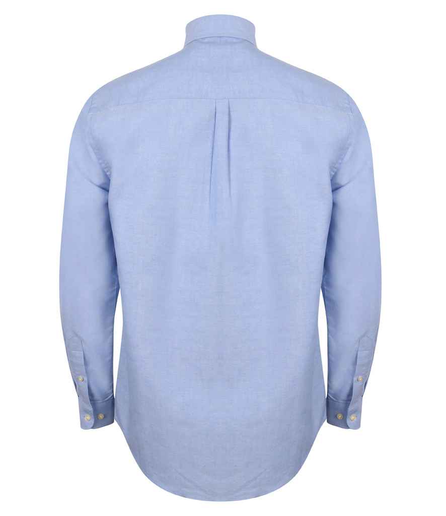 Henbury Modern Long Sleeve Classic Fit Oxford Shirt in by Henbury — Custom branded clothing by Print Press, featuring premium embroidery produced in our specialist print lab in the UK.