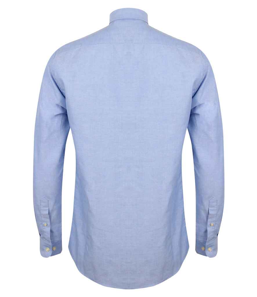 Henbury Modern Long Sleeve Regular Fit Oxford Shirt in by Henbury — Custom branded clothing by Print Press, featuring premium embroidery produced in our specialist print lab in the UK.