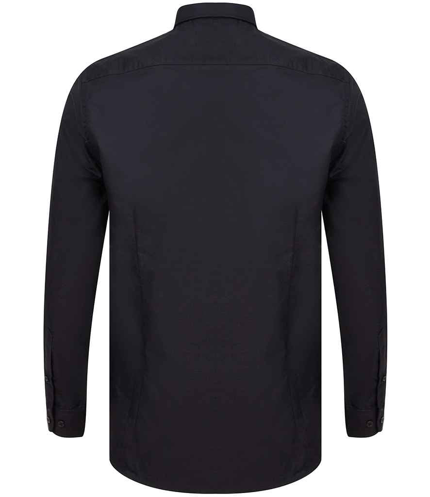 Henbury Modern Long Sleeve Slim Fit Oxford Shirt in by Henbury — Custom branded clothing by Print Press, featuring premium embroidery produced in our specialist print lab in the UK.