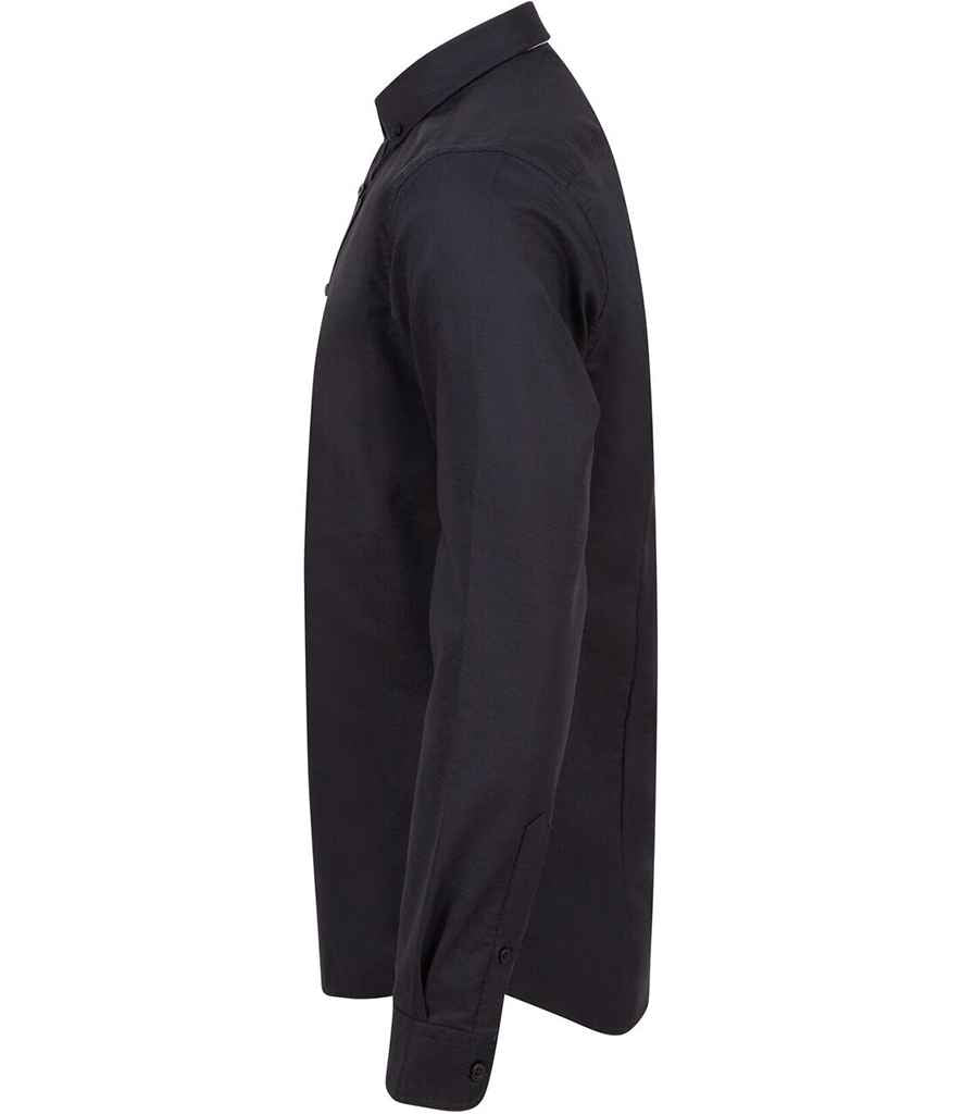 Henbury Modern Long Sleeve Slim Fit Oxford Shirt in by Henbury — Custom branded clothing by Print Press, featuring premium embroidery produced in our specialist print lab in the UK.
