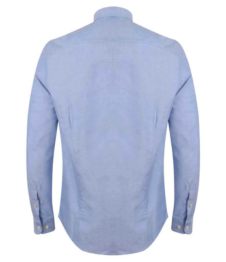 Henbury Modern Long Sleeve Slim Fit Oxford Shirt in by Henbury — Custom branded clothing by Print Press, featuring premium embroidery produced in our specialist print lab in the UK.