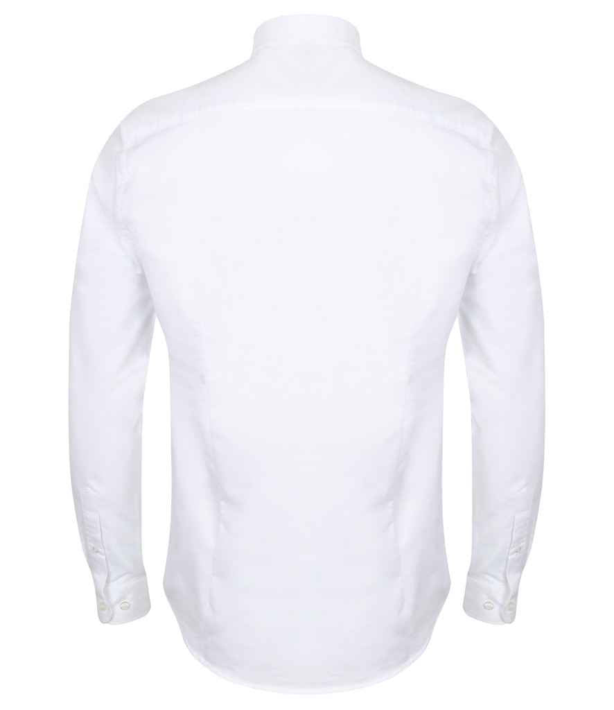 Henbury Modern Long Sleeve Slim Fit Oxford Shirt in by Henbury — Custom branded clothing by Print Press, featuring premium embroidery produced in our specialist print lab in the UK.
