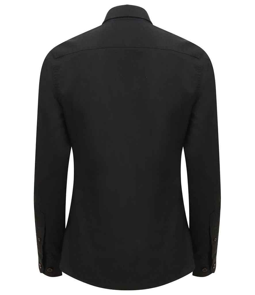 Henbury Ladies Modern Long Sleeve Regular Fit Oxford Shirt in by Henbury — Custom branded clothing by Print Press, featuring premium embroidery produced in our specialist print lab in the UK.