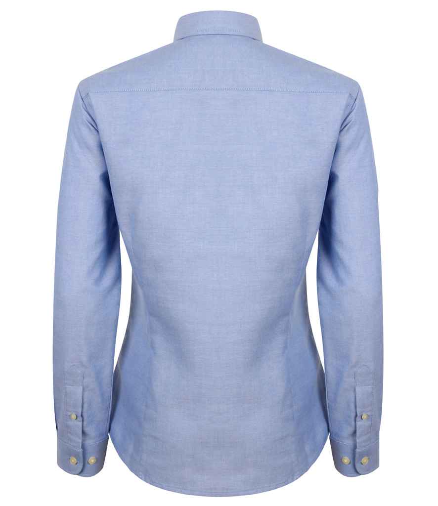 Henbury Ladies Modern Long Sleeve Regular Fit Oxford Shirt in by Henbury — Custom branded clothing by Print Press, featuring premium embroidery produced in our specialist print lab in the UK.