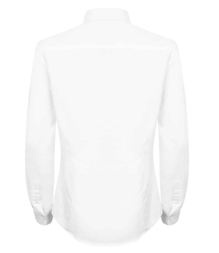 Henbury Ladies Modern Long Sleeve Regular Fit Oxford Shirt in by Henbury — Custom branded clothing by Print Press, featuring premium embroidery produced in our specialist print lab in the UK.