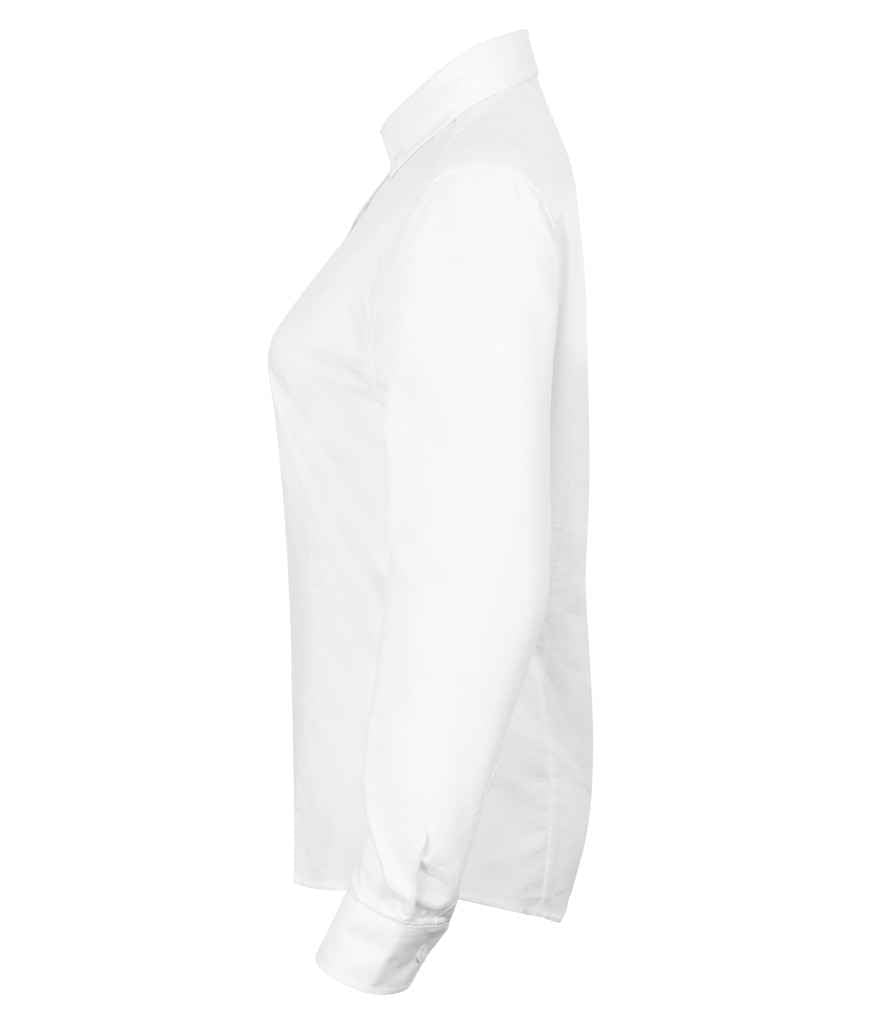 Henbury Ladies Modern Long Sleeve Regular Fit Oxford Shirt in by Henbury — Custom branded clothing by Print Press, featuring premium embroidery produced in our specialist print lab in the UK.