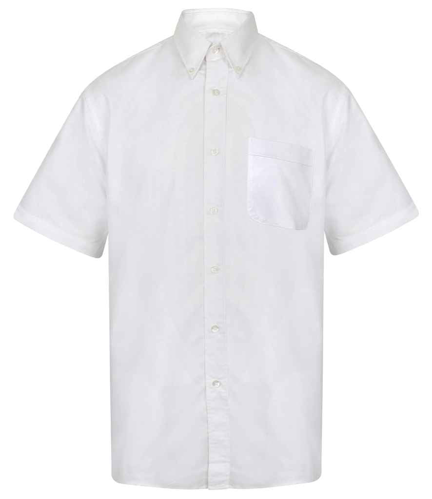 Henbury Short Sleeve Classic Oxford Shirt in by Henbury — Custom branded clothing by Print Press, featuring premium embroidery produced in our specialist print lab in the UK.