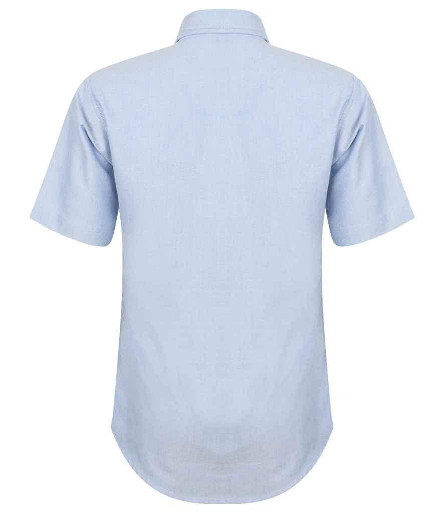 Henbury Ladies Short Sleeve Classic Oxford Shirt in by Henbury — Custom branded clothing by Print Press, featuring premium embroidery produced in our specialist print lab in the UK.