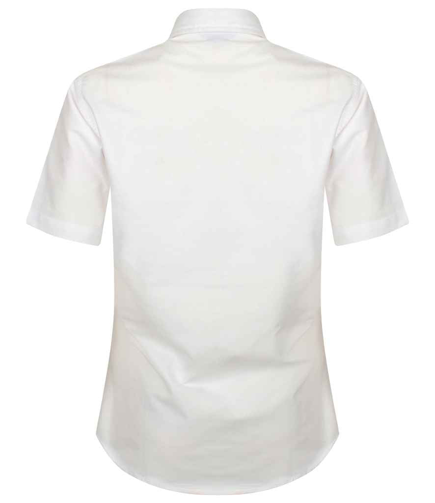Henbury Ladies Short Sleeve Classic Oxford Shirt in by Henbury — Custom branded clothing by Print Press, featuring premium embroidery produced in our specialist print lab in the UK.