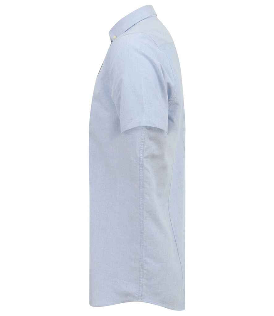 Henbury Modern Short Sleeve Slim Fit Oxford Shirt in by Henbury — Custom branded clothing by Print Press, featuring premium embroidery produced in our specialist print lab in the UK.