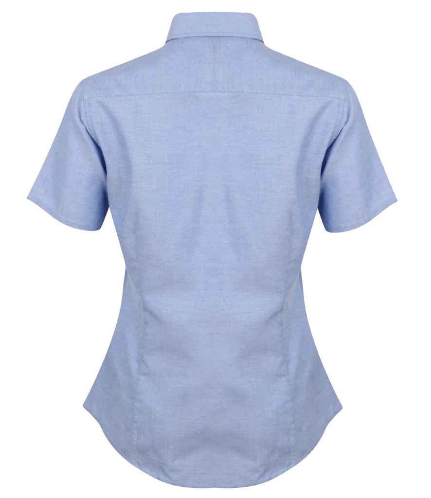 Henbury Ladies Modern Short Sleeve Regular Fit Oxford Shirt in by Henbury — Custom branded clothing by Print Press, featuring premium embroidery produced in our specialist print lab in the UK.