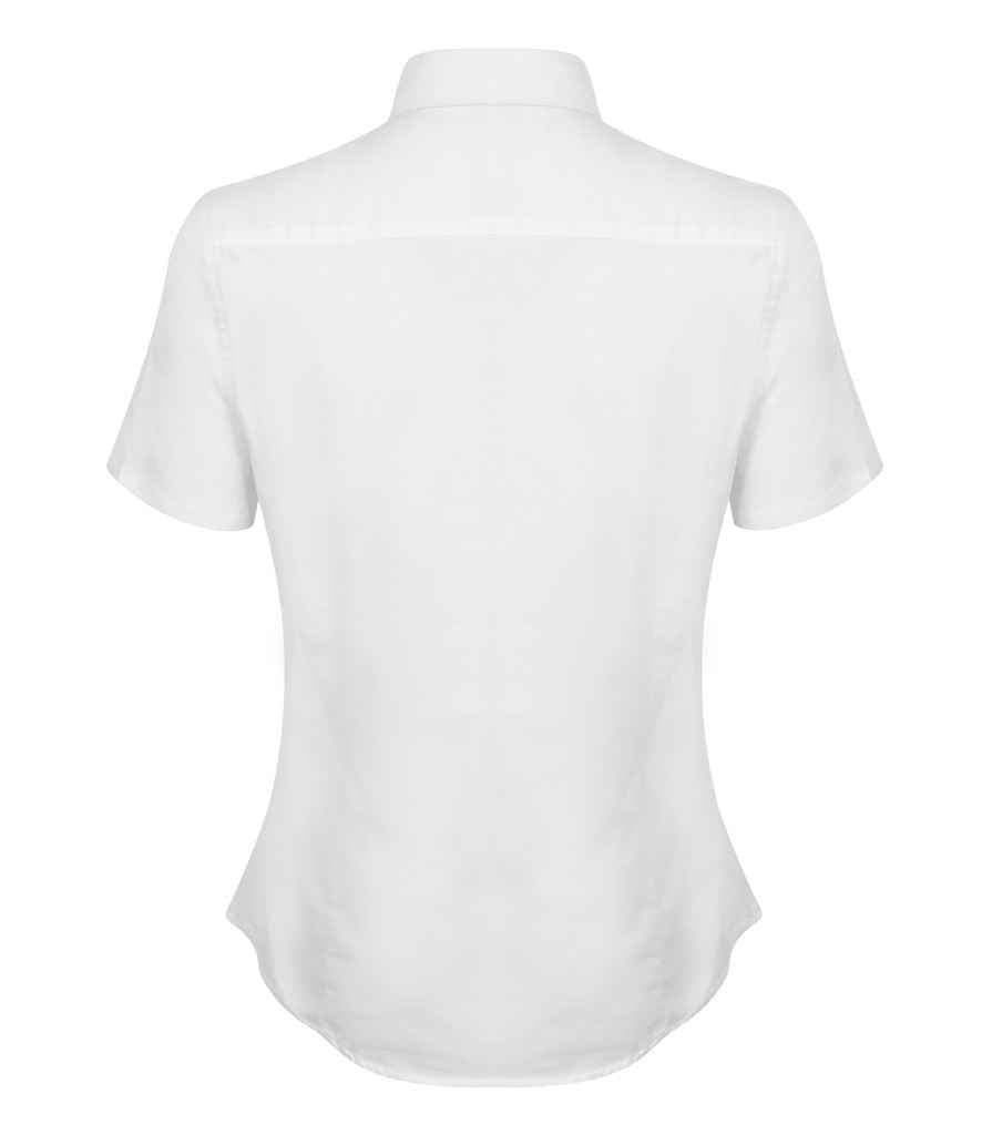 Henbury Ladies Modern Short Sleeve Regular Fit Oxford Shirt in by Henbury — Custom branded clothing by Print Press, featuring premium embroidery produced in our specialist print lab in the UK.