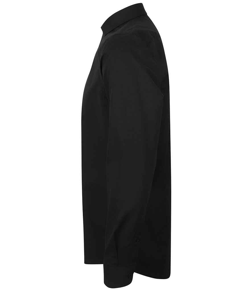 Henbury Long Sleeve Stretch Poplin Shirt in by Henbury — Custom branded clothing by Print Press, featuring premium embroidery produced in our specialist print lab in the UK.