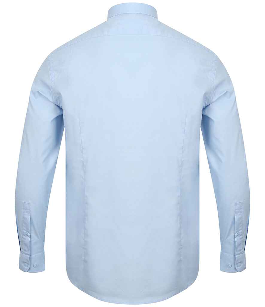 Henbury Long Sleeve Stretch Poplin Shirt in by Henbury — Custom branded clothing by Print Press, featuring premium embroidery produced in our specialist print lab in the UK.