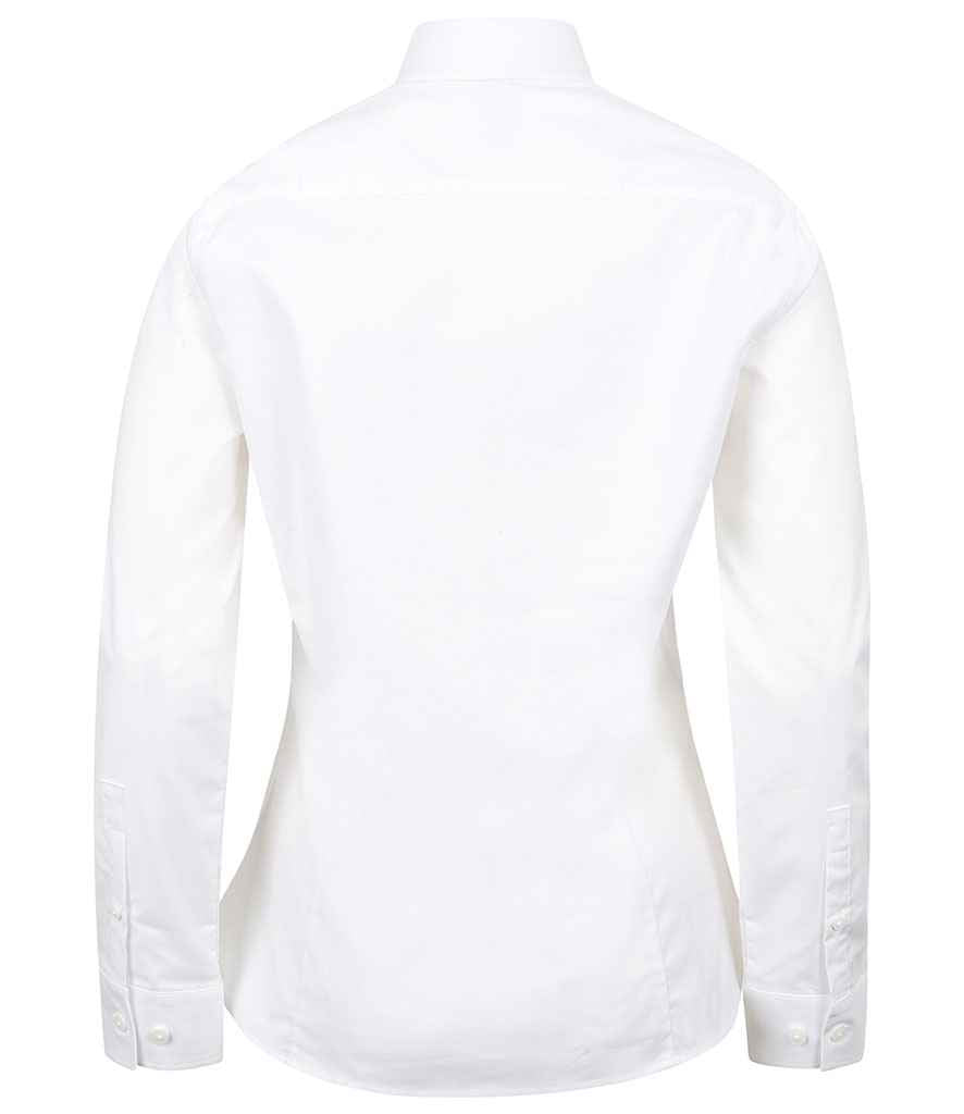 Henbury Ladies Long Sleeve Stretch Poplin Shirt in by Henbury — Custom branded clothing by Print Press, featuring premium embroidery produced in our specialist print lab in the UK.