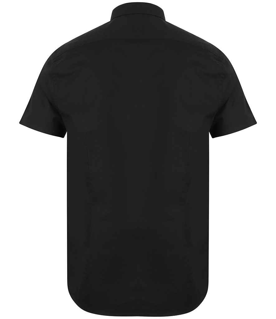 Henbury Short Sleeve Stretch Poplin Shirt in by Henbury — Custom branded clothing by Print Press, featuring premium embroidery produced in our specialist print lab in the UK.