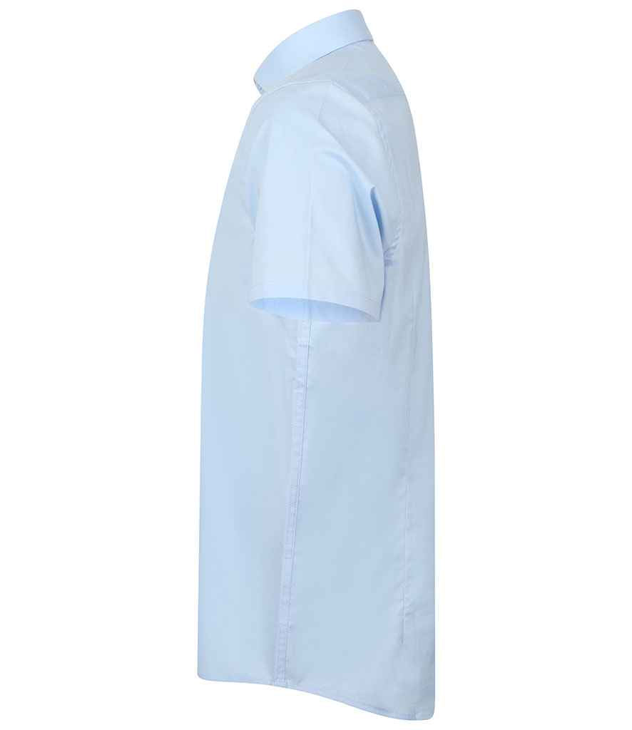 Henbury Short Sleeve Stretch Poplin Shirt in by Henbury — Custom branded clothing by Print Press, featuring premium embroidery produced in our specialist print lab in the UK.