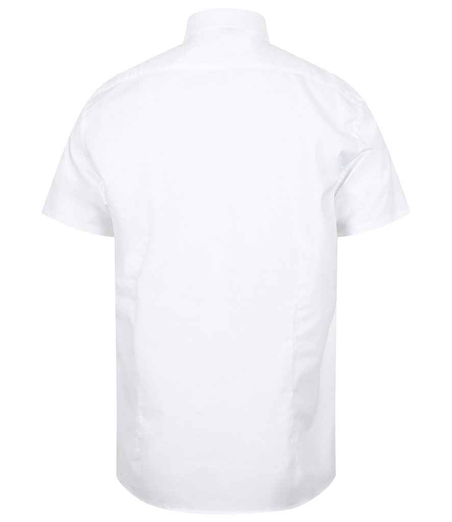 Henbury Short Sleeve Stretch Poplin Shirt in by Henbury — Custom branded clothing by Print Press, featuring premium embroidery produced in our specialist print lab in the UK.