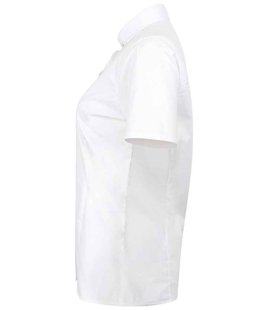 Henbury Ladies Short Sleeve Stretch Poplin Shirt in by Henbury — Custom branded clothing by Print Press, featuring premium embroidery produced in our specialist print lab in the UK.