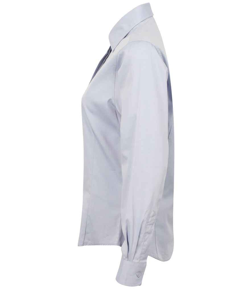 Henbury Ladies Long Sleeve Pinpoint Oxford Shirt in by Henbury — Custom branded clothing by Print Press, featuring premium embroidery produced in our specialist print lab in the UK.