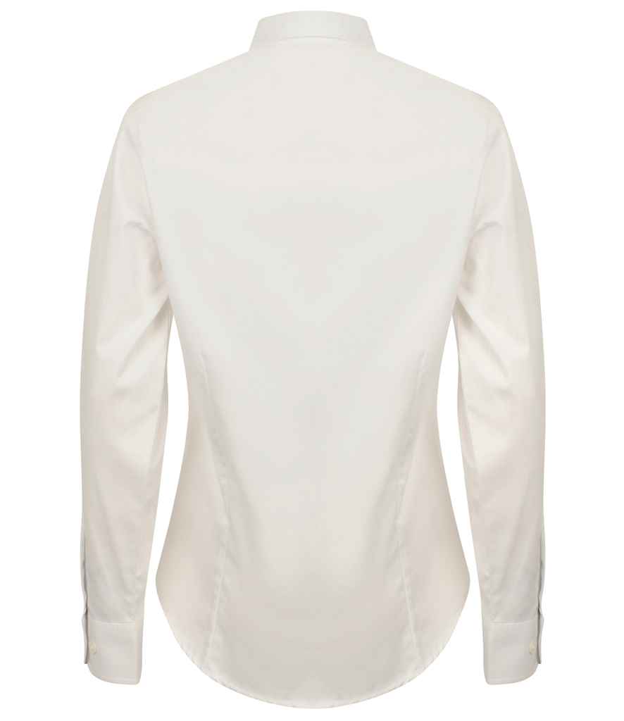 Henbury Ladies Long Sleeve Pinpoint Oxford Shirt in by Henbury — Custom branded clothing by Print Press, featuring premium embroidery produced in our specialist print lab in the UK.