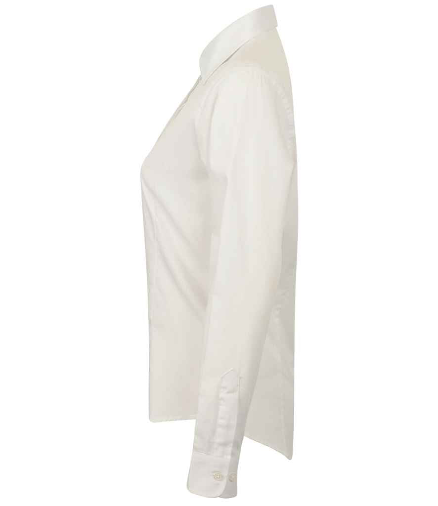 Henbury Ladies Long Sleeve Pinpoint Oxford Shirt in by Henbury — Custom branded clothing by Print Press, featuring premium embroidery produced in our specialist print lab in the UK.