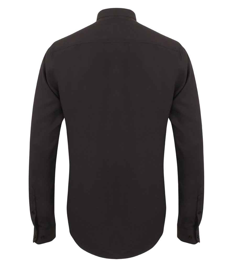 Henbury Mandarin Roll Sleeve Anti-Bac Wicking Shirt in by Henbury — Custom branded clothing by Print Press, featuring premium embroidery produced in our specialist print lab in the UK.