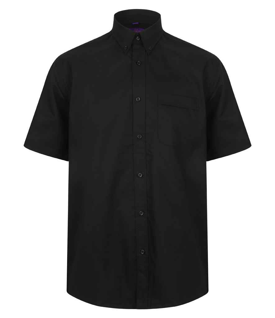 Henbury Short Sleeve Wicking Shirt in Black by Henbury — Custom branded clothing by Print Press, featuring premium embroidery produced in our specialist print lab in the UK.