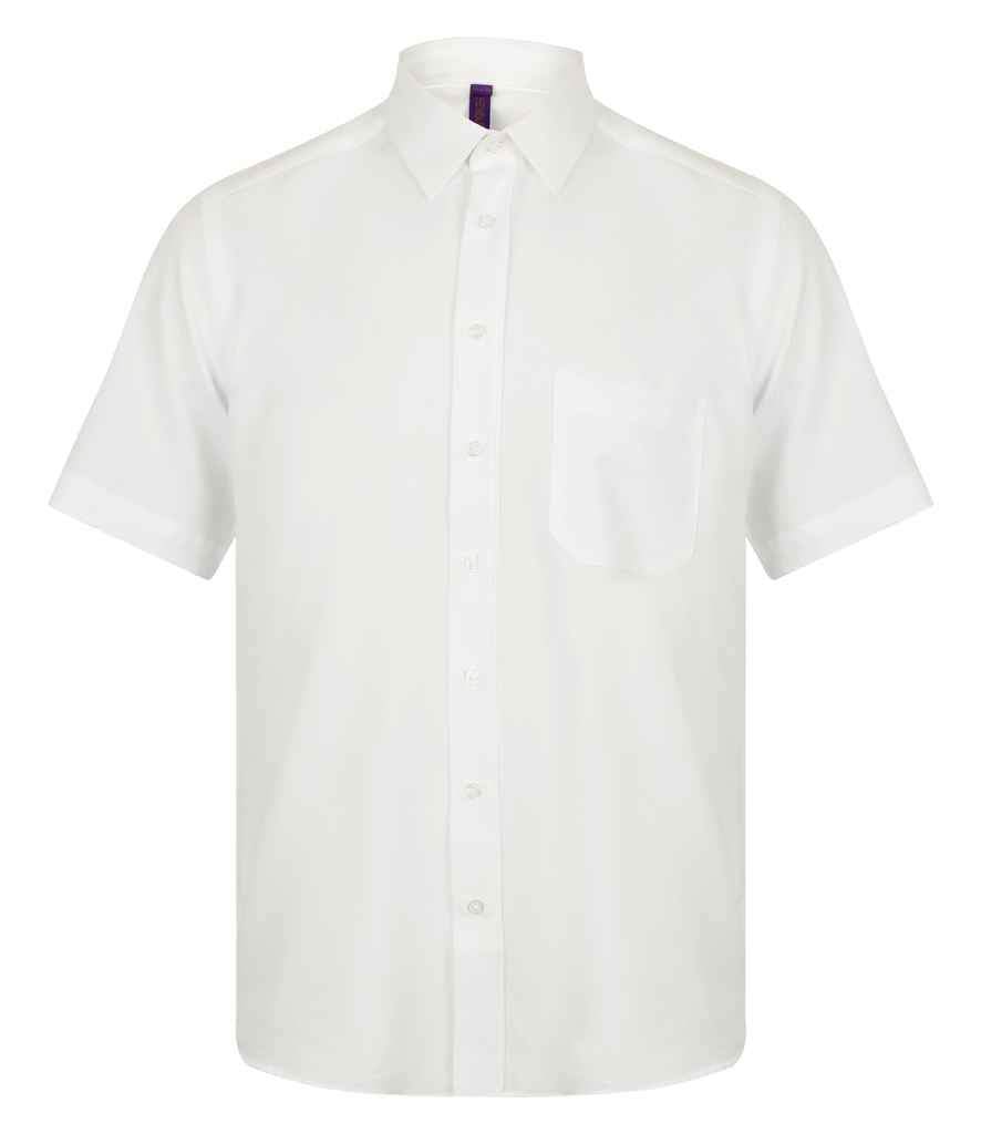 Henbury Short Sleeve Wicking Shirt in White by Henbury — Custom branded clothing by Print Press, featuring premium embroidery produced in our specialist print lab in the UK.
