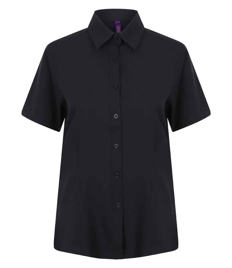 Henbury Ladies Short Sleeve Wicking Shirt in by Henbury — Custom branded clothing by Print Press, featuring premium embroidery produced in our specialist print lab in the UK.