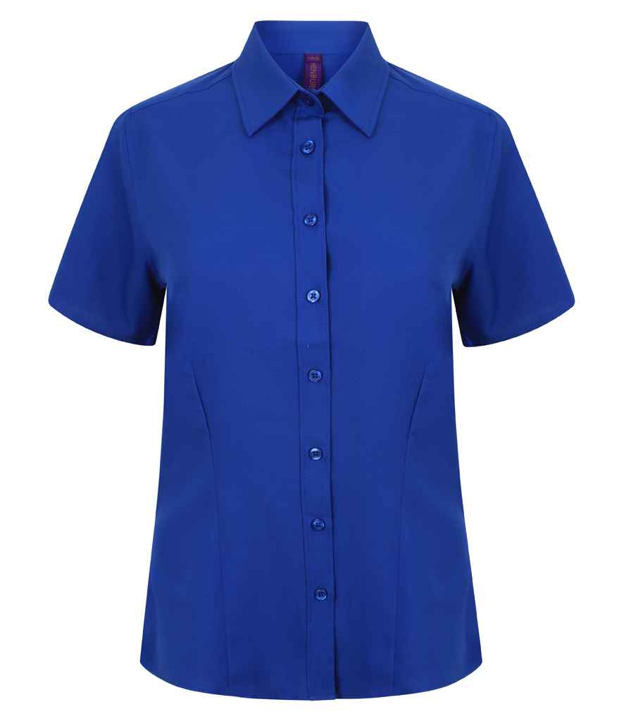 Henbury Ladies Short Sleeve Wicking Shirt in Royal Blue by Henbury — Custom branded clothing by Print Press, featuring premium embroidery produced in our specialist print lab in the UK.