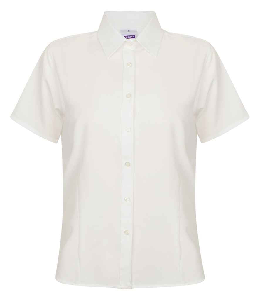 Henbury Ladies Short Sleeve Wicking Shirt in White by Henbury — Custom branded clothing by Print Press, featuring premium embroidery produced in our specialist print lab in the UK.