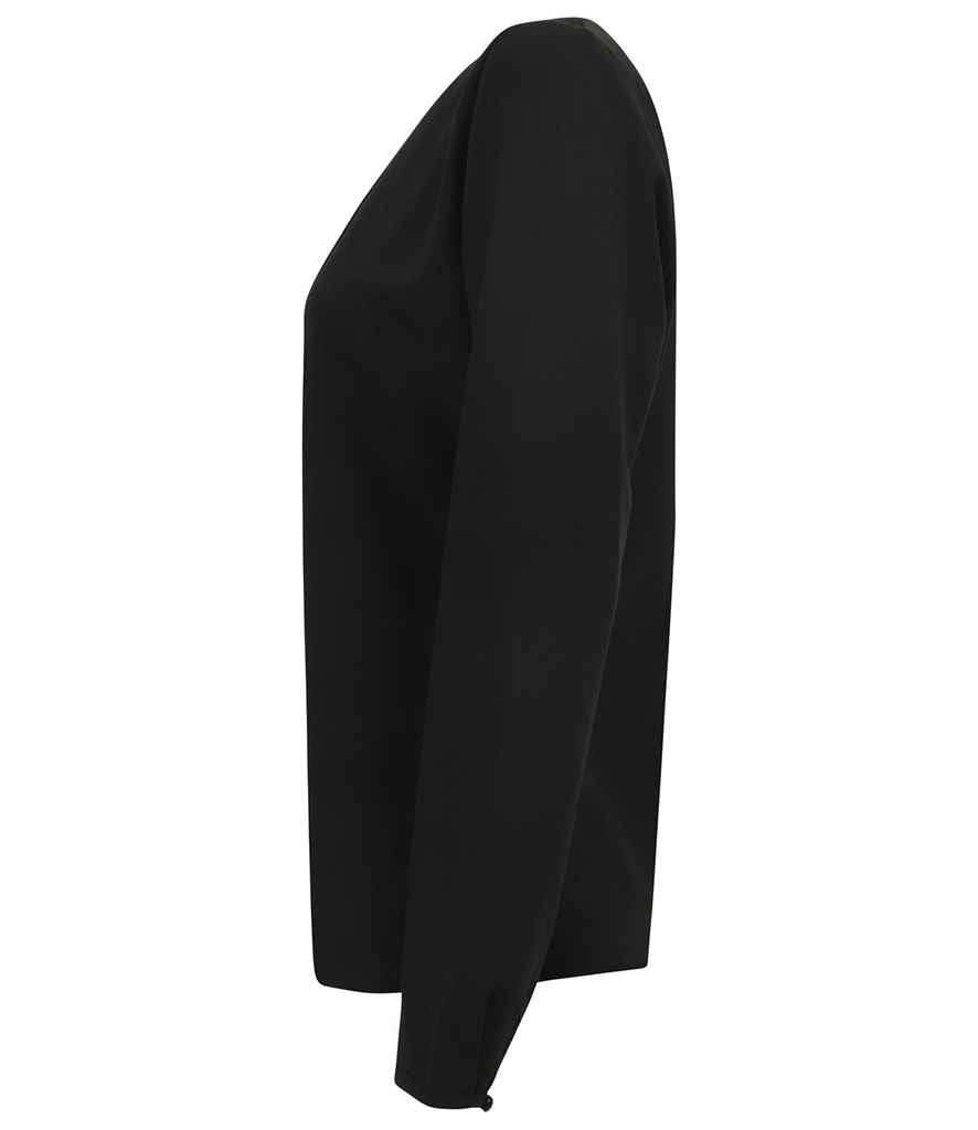 Henbury Ladies Pleat Front Long Sleeve Blouse in by Henbury — Custom branded clothing by Print Press, featuring premium embroidery produced in our specialist print lab in the UK.