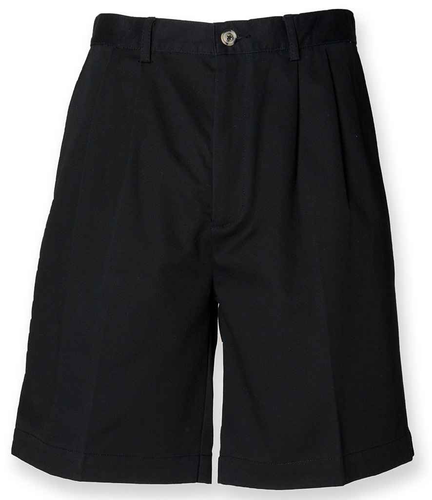 Henbury Chino Shorts in Black by Henbury — Custom branded clothing by Print Press, featuring premium embroidery produced in our specialist print lab in the UK.