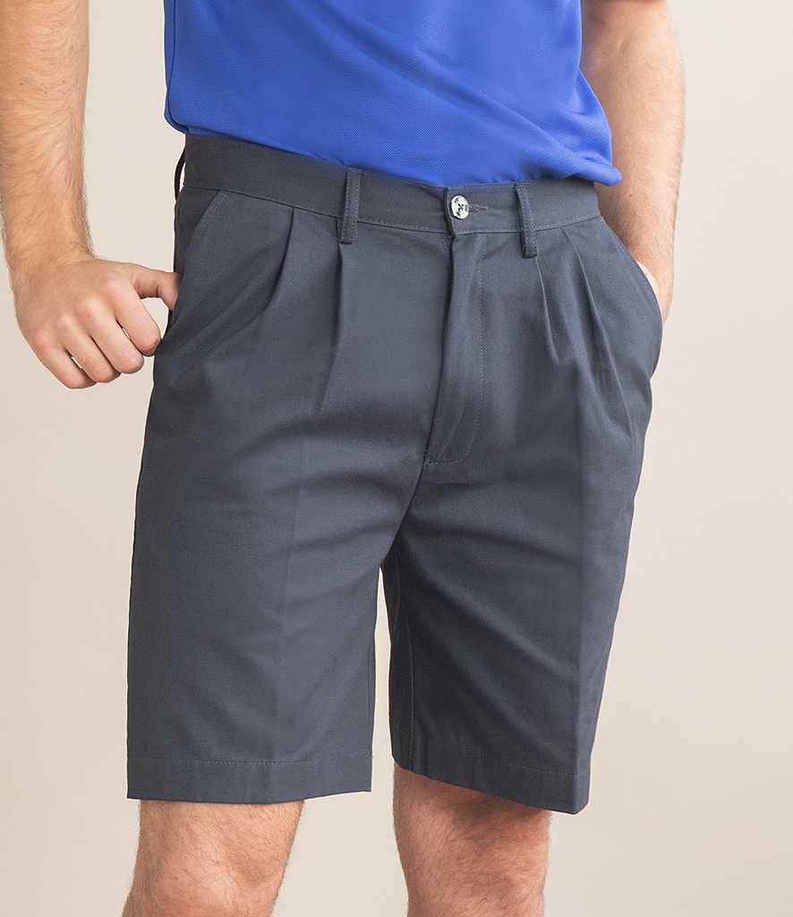 Henbury Chino Shorts in Navy by Henbury — Custom branded clothing by Print Press, featuring premium embroidery produced in our specialist print lab in the UK.
