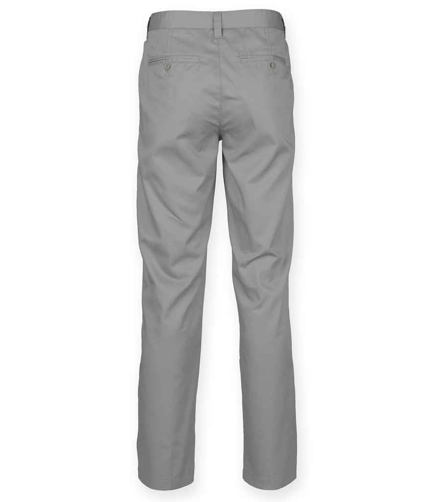 Henbury Ladies 65/35 Flat Fronted Chino Trousers in by Henbury — Custom branded clothing by Print Press, featuring premium embroidery produced in our specialist print lab in the UK.