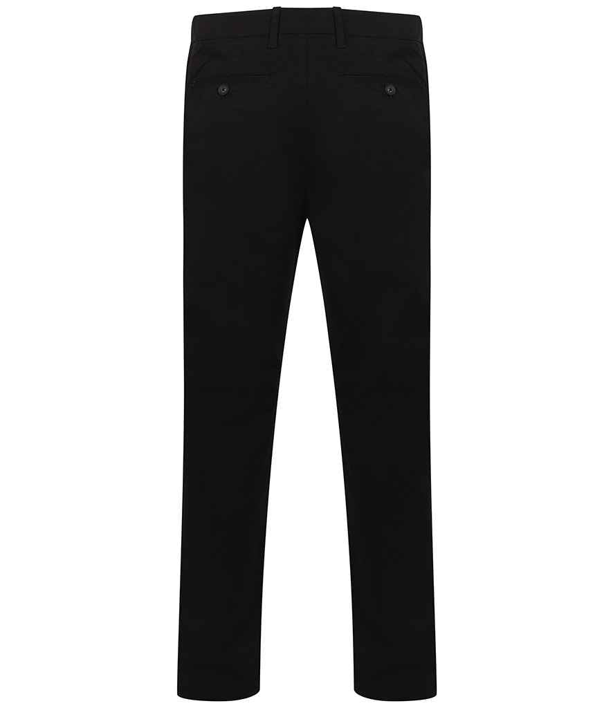 Henbury Stretch Flex Waistband Chino Trousers in by Henbury — Custom branded clothing by Print Press, featuring premium embroidery produced in our specialist print lab in the UK.
