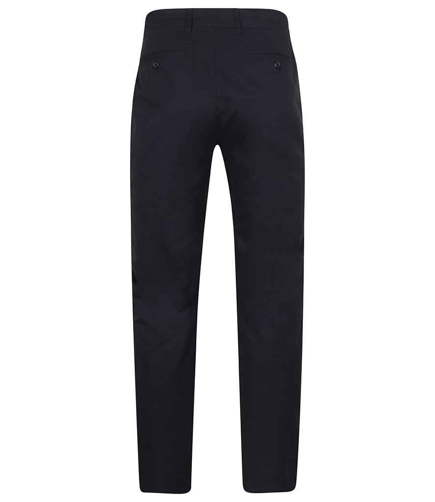 Henbury Stretch Flex Waistband Chino Trousers in by Henbury — Custom branded clothing by Print Press, featuring premium embroidery produced in our specialist print lab in the UK.