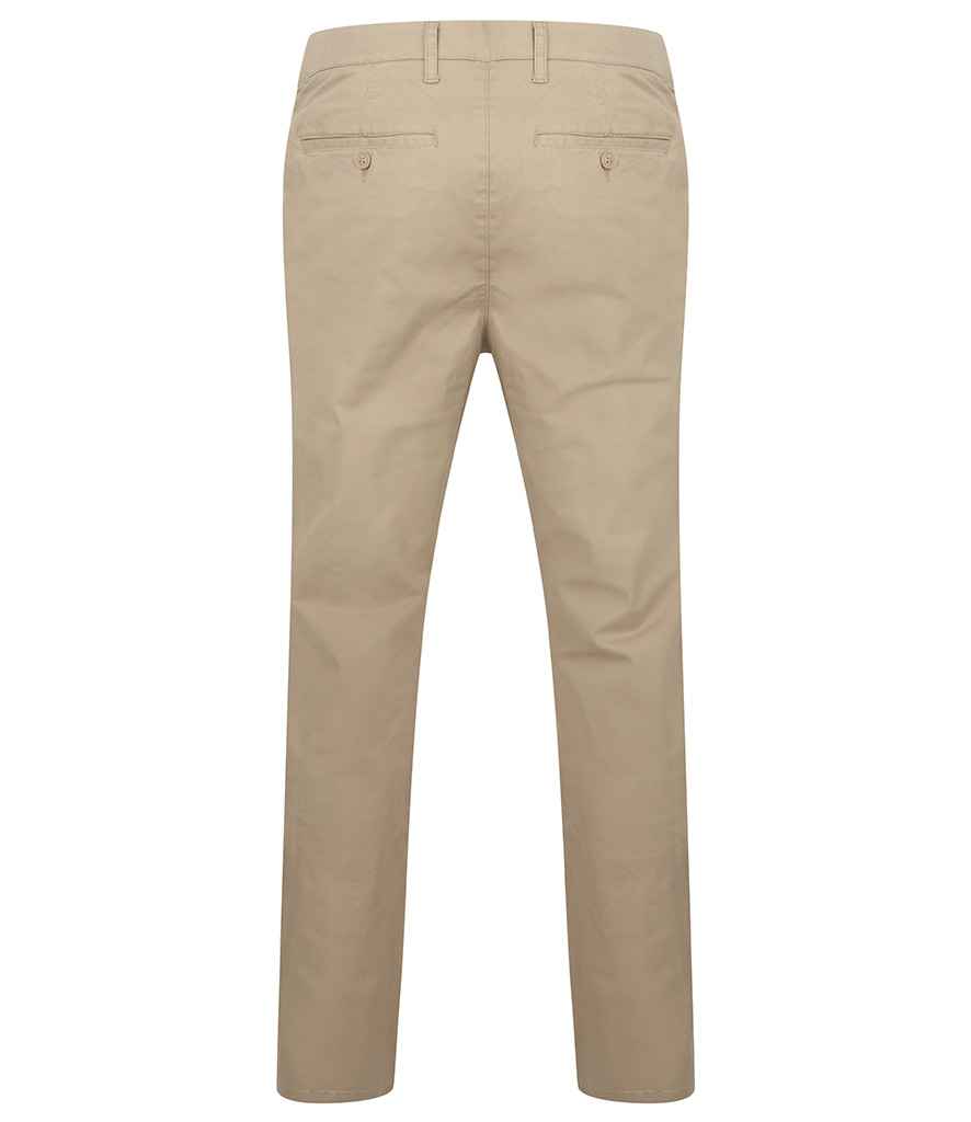 Henbury Stretch Flex Waistband Chino Trousers in by Henbury — Custom branded clothing by Print Press, featuring premium embroidery produced in our specialist print lab in the UK.